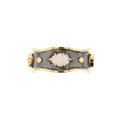 Elie Top La Dame du Lac Band Opal Ring