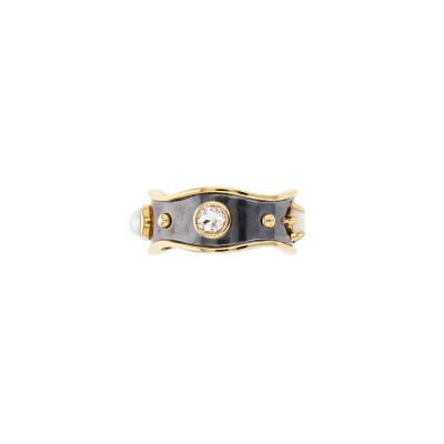 Elie Top La Dame du Lac Band Opal Ring