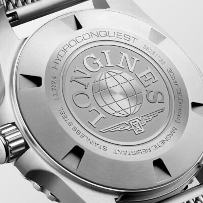 Longines Hydroconquest 39mm Lacquered Black Dial Watch dark bezel