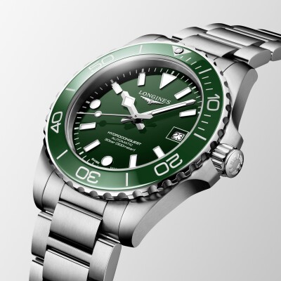 Longines Hydroconquest 39mm Lacquered Green Dial Watch