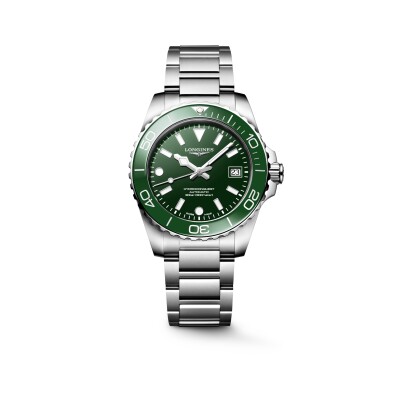 Longines Hydroconquest 39mm Lacquered Green Dial Watch