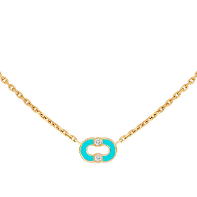Viltier Magnetic Turquoise Necklace in yellow gold, diamonds, and turquoise