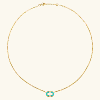 Viltier Magnetic Turquoise Necklace in yellow gold, diamonds, and turquoise