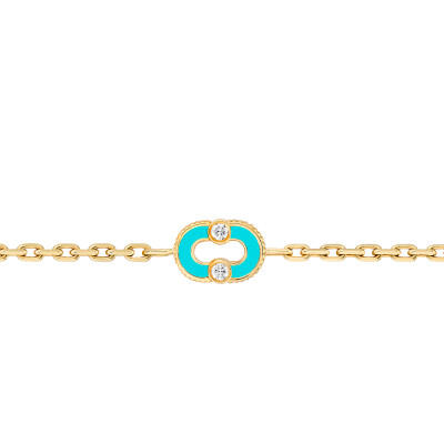 Viltier Magnetic Turquoise Bracelet in yellow gold, diamonds, and turquoise