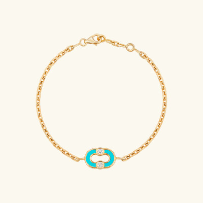 Viltier Magnetic Turquoise Bracelet in yellow gold, diamonds, and turquoise