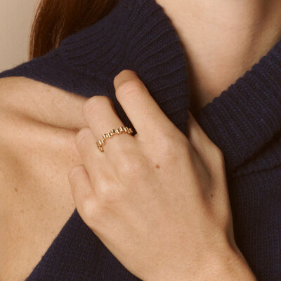 Viltier Edge Mini Ring in Yellow Gold