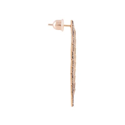 Mono boucle d'oreille Kismet by Milka Innerland Croco Dangling en or rose et diamants champagne