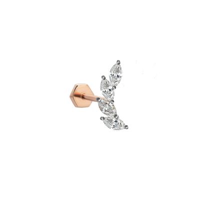 Kismet by Milka Quartet Venus Drop Earrings in Rose Gold and Diamonds