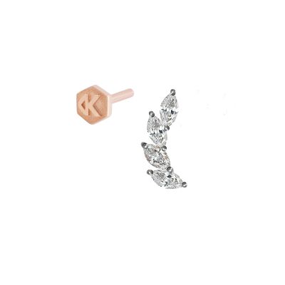 Kismet by Milka Quartet Venus Drop Earrings in Rose Gold and Diamonds