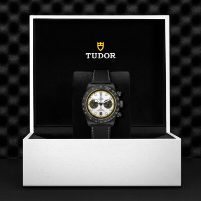 Tudor Black Bay Chrono “Carbon 26” Watch: 42 mm case in black carbon composite, white dial