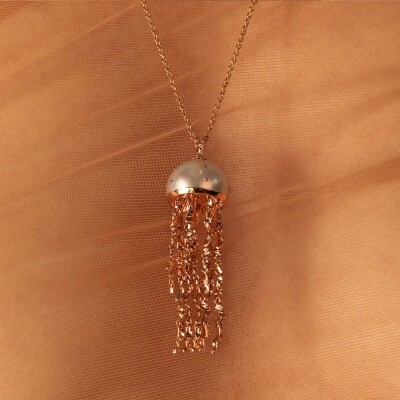 Collier Bibi van der Velden Waves Jellyfish White Pearl en or rose, diamants et perle d'eau douce