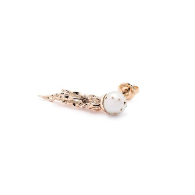 Bibi van der Velden Waves Jellyfish Single Earring in Rose Gold, Diamonds, and Akoya Pearl