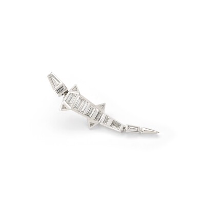 Mono boucle d'oreille Bibi van der Velden Alligator en or blanc et diamants