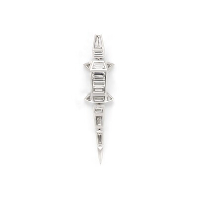 Mono boucle d'oreille Bibi van der Velden Alligator en or blanc et diamants