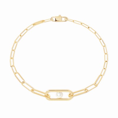 Bracelet dinh van Maillon Perle Petit Modèle en or jaune et perle Akoya