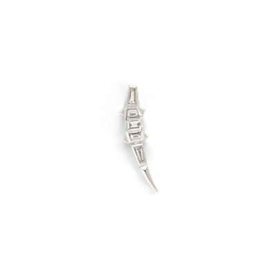 Mono boucle d'oreille Bibi van der Velden Alligator Climber Gauche en or blanc et diamants