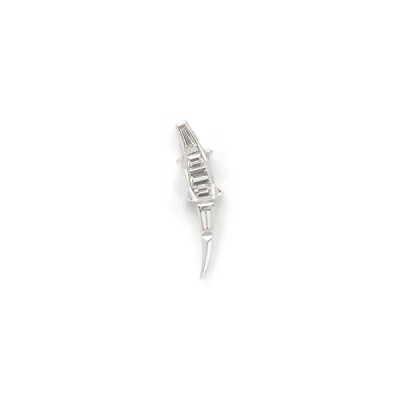 Mono boucle d'oreille Bibi van der Velden Alligator Climber Droite en or blanc et diamants