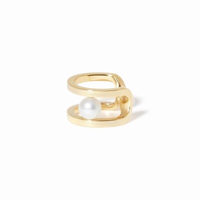 Mono Bague d'Oreille dinh van Maillon Perle en or jaune et perles Akoya