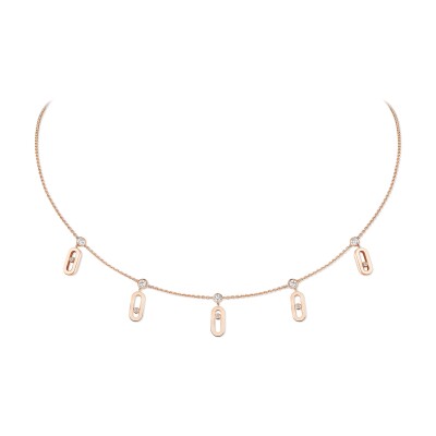 Collier Choker Messika Move Uno Pampille en or rose et diamants