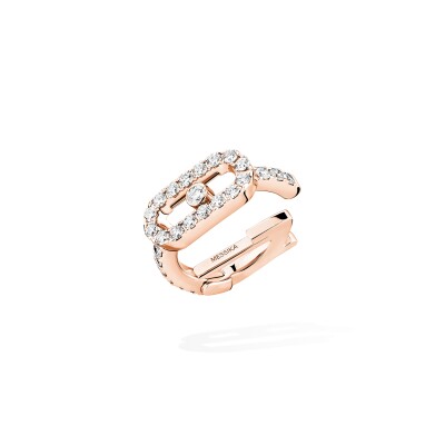 Clip d'oreille Messika Move Uno pavé en or rose et diamants