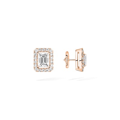 Boucles d'oreilles Messika Joy en or rose et diamants