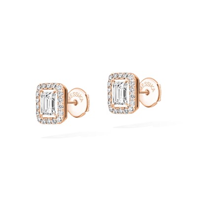 Boucles d'oreilles Messika Joy en or rose et diamants