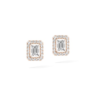 Boucles d'oreilles Messika Joy en or rose et diamants