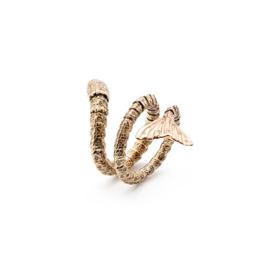 Bague Bibi van der Velden Waves Mermaid Tail en or rose, or blanc et diamants