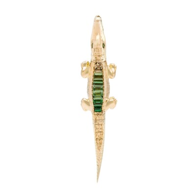 Bibi van der Velden Alligator Single Earring in yellow gold, yellow sapphires, and tsavorites