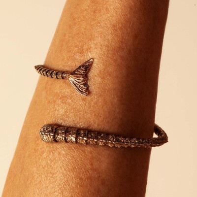 Bracelet Bangle Bibi van der Velden Waves Meandering Mermaid Tail en or rose, or blanc et diamants