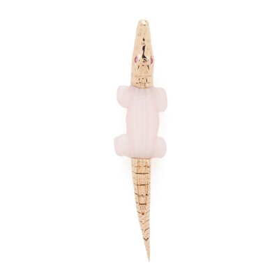 Bibi van der Velden single earring in yellow gold, pink opal, and pink sapphires