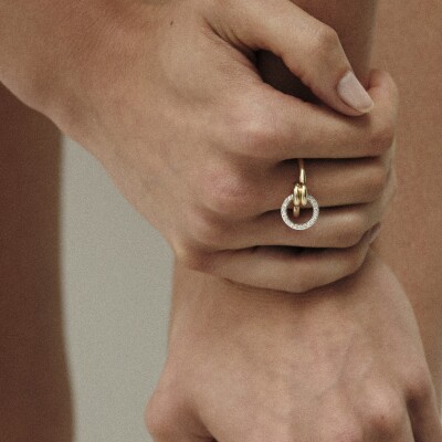 Bague Charlotte CHESNAIS Twin Lovers Pavé en or jaune et diamants