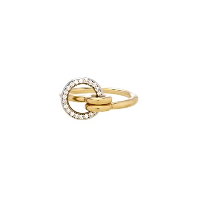 Bague Charlotte CHESNAIS Twin Lovers Pavé en or jaune et diamants