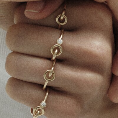 Bague Charlotte CHESNAIS Twin Diamant en or jaune et diamant