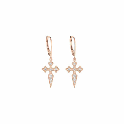 Boucles d'oreilles Stone Paris Blood Diamonds en or rose et diamants