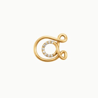 Collier Charlotte CHESNAIS Alphajoaillerie Lettre A en or jaune et diamants
