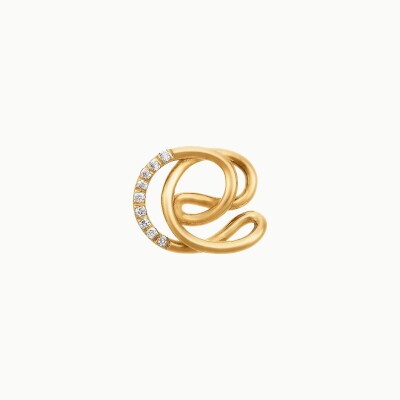 Collier Charlotte CHESNAIS Alphajoaillerie Lettre E en or jaune et diamants