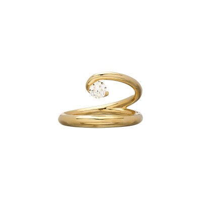 Bague Charlotte CHESNAIS Serti Sculpté en or jaune et diamant