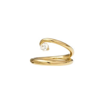 Bague Charlotte CHESNAIS Serti Sculpté en or jaune et diamant