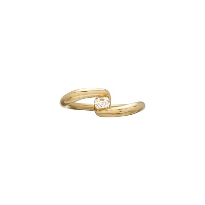 Bague Charlotte CHESNAIS Coeur Serti Sculpté en or jaune et diamant