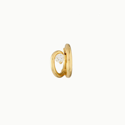 Mono boucle d'oreille Charlotte CHESNAIS créole Serti Sculpté (droite) en or jaune et diamants