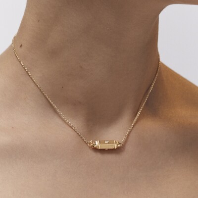 Collier Marie Lichtenberg Micro Locket Coco diamants 42cm
