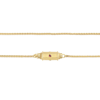 Collier Marie Lichtenberg Micro Locket Coco Rubis 37cm