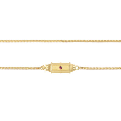 Collier Marie Lichtenberg Micro Locket Coco Rubis 50cm