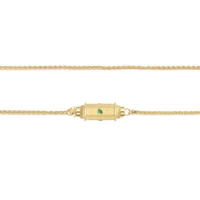 Collier Marie Lichtenberg Micro Locket Coco Emeraudes 42cm