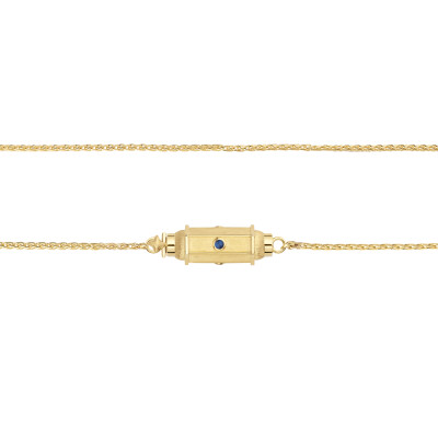 Collier Marie Lichtenberg Micro Locket Coco Saphirs 37cm