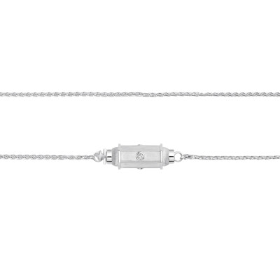 Collier Marie Lichtenberg Micro Locket Coco Diamants en or blanc 50cm