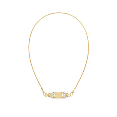 Marie Lichtenberg Baby Locket Star Necklace in yellow gold 42cm
