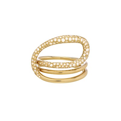Bague Charlotte CHESNAIS Round Trip Petit Modèle pavée en or jaune et diamants