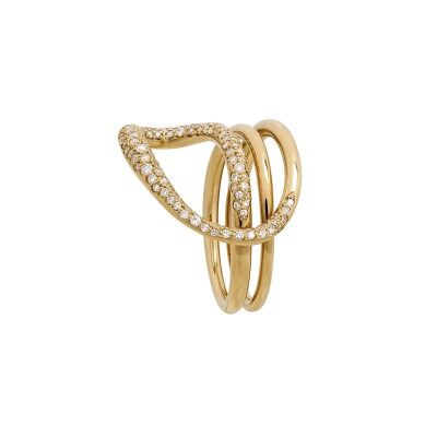 Bague Charlotte CHESNAIS Round Trip Petit Modèle pavée en or jaune et diamants